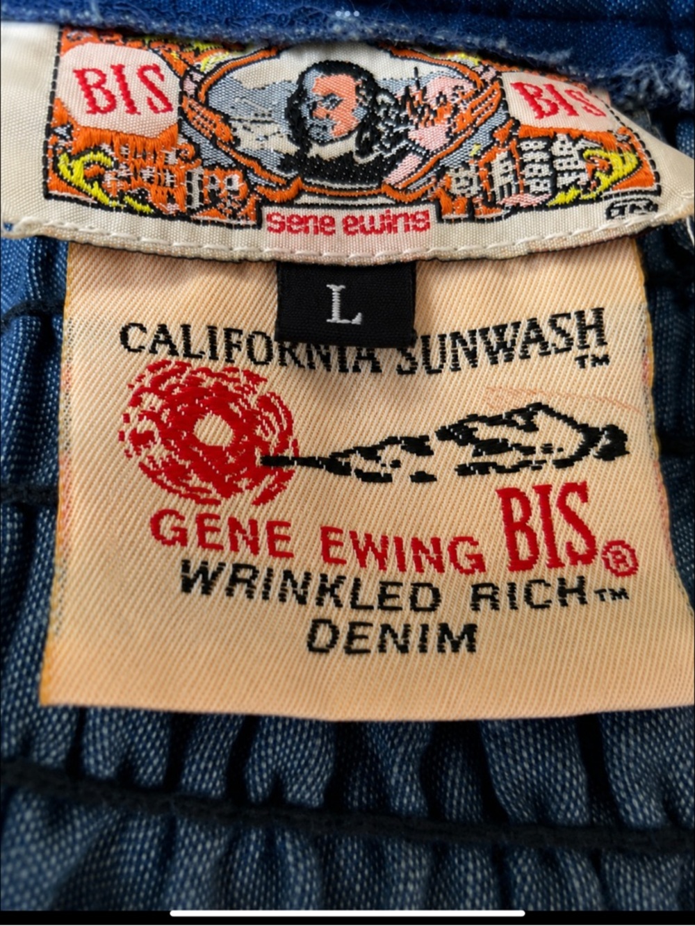 Vintage Wearable Art Textured Denim Jacket Gene Ewing BIS Japanese Minimalist L - Picture 12 of 16